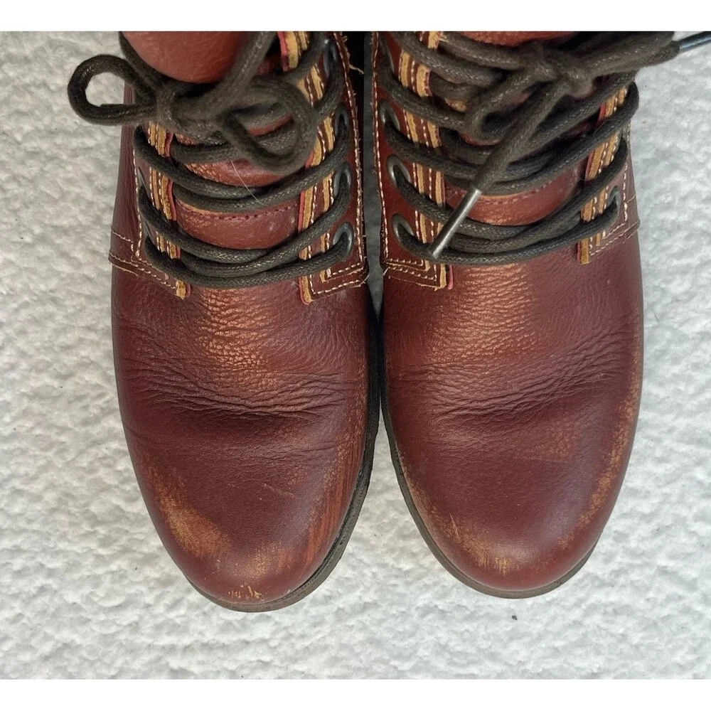 FLY LONDON Boots Womens EU39 US8-8.5 Brick Red Stay Leather Steam Punk Grunge